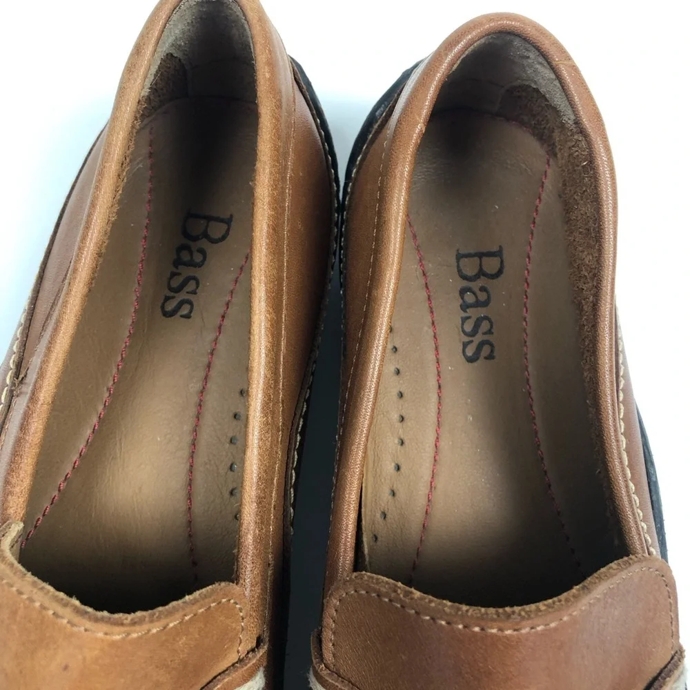 Bass Men's Tan Leather Loafers Size 9